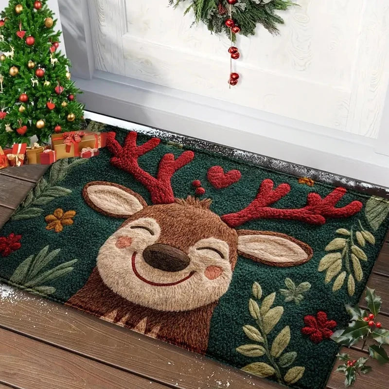 1/2pcs Christmas Carpet Door Merry Christmas Mat Festival Outdoor Decorations Home 2025 Navidad Xmas Ornament New Year 2026