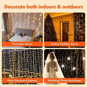 3M LED-gordijn Lichtslingers Fee Decoratie USB Vakantie Garland Lamp 8 Modus Voor Huis Tuin Kerstfeest Nieuwjaar Bruiloft