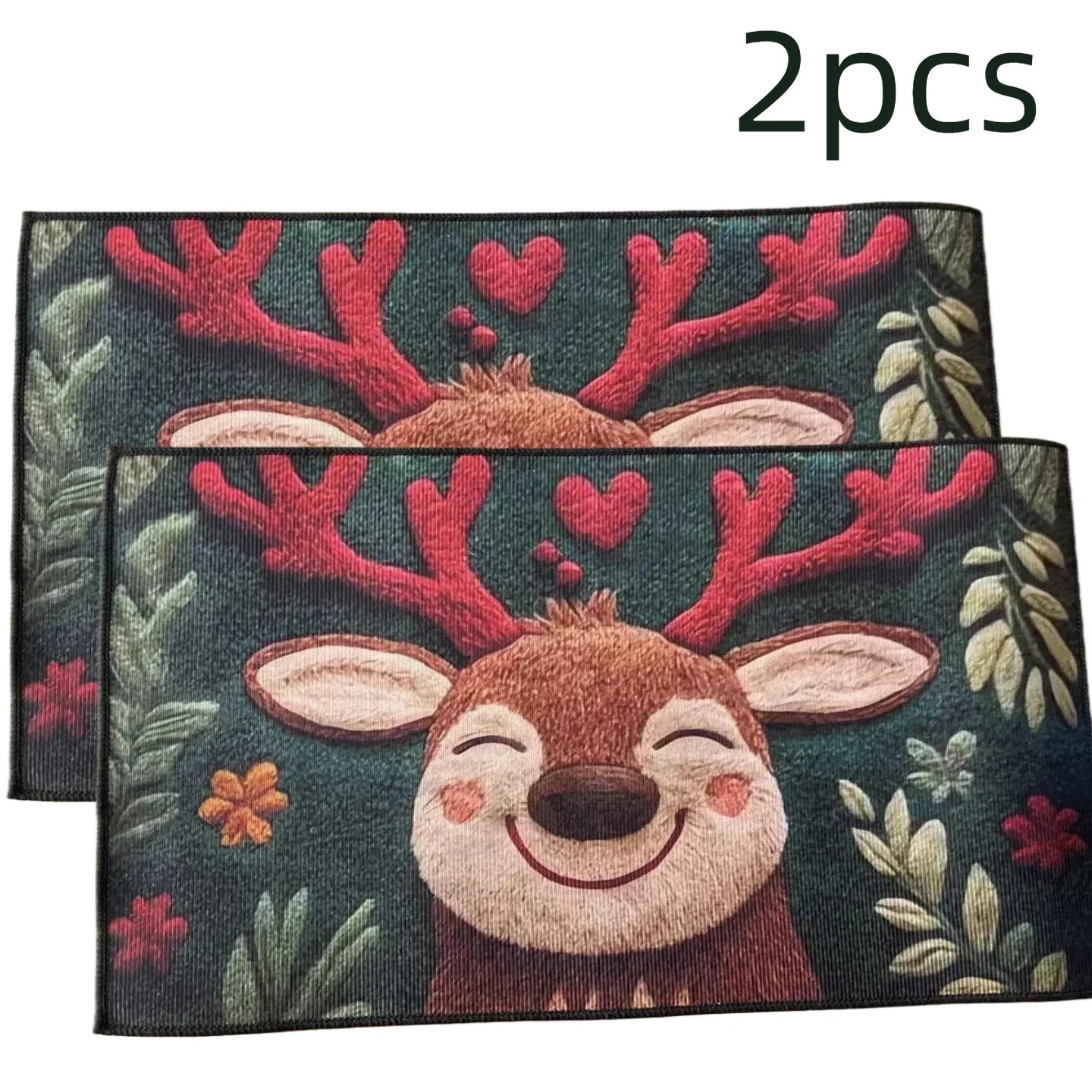 1/2pcs Christmas Carpet Door Merry Christmas Mat Festival Outdoor Decorations Home 2025 Navidad Xmas Ornament New Year 2026