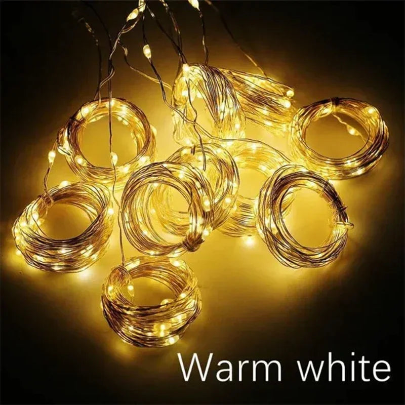 3M LED-gordijn Lichtslingers Fee Decoratie USB Vakantie Garland Lamp 8 Modus Voor Huis Tuin Kerstfeest Nieuwjaar Bruiloft