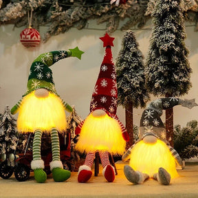 Kerst gezichtsloze pop kabouter ornamenten LED licht pluche breien ambachten boom hanger kerstversiering voor thuis kindercadeau