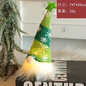 Kerst gezichtsloze pop kabouter ornamenten LED licht pluche breien ambachten boom hanger kerstversiering voor thuis kindercadeau