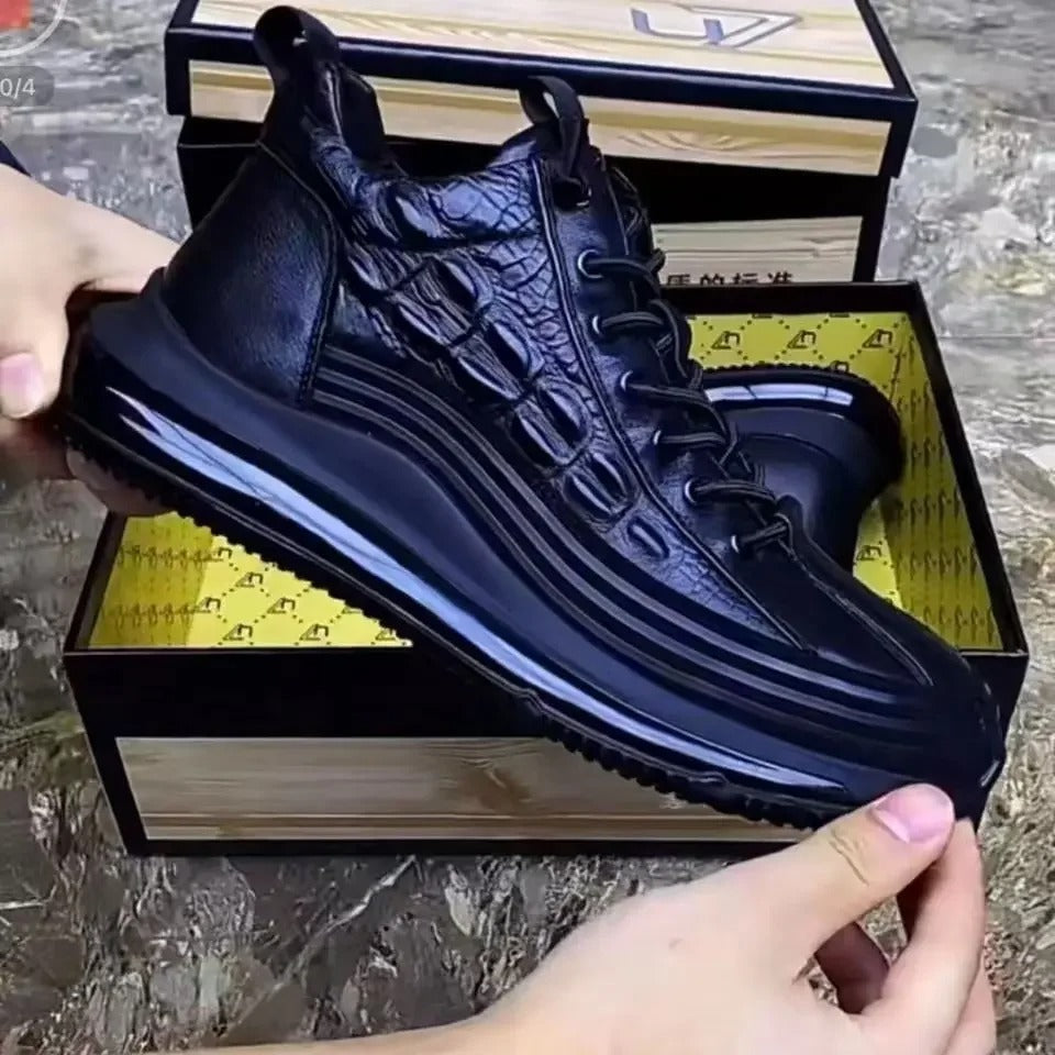 Chaussures de loisirs italiennes en crocodile imprimé avec coussin d'air pour hommes - JettaCroc™ - [BLACK FRIDAY] - [ACHETEZ 1, RECEVEZ 2]
